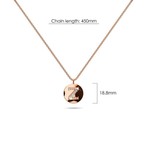 Solid 925 Sterling Silver Initial Alphabet Personalised Disc Necklace
